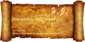 Haraszti József névjegykártya